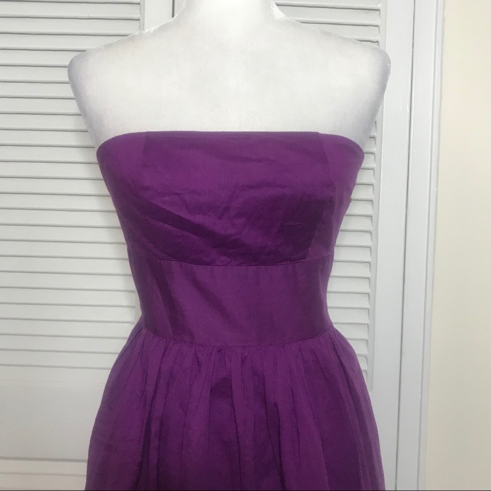 Vintage strapless fit & flare purple dress - Picture 2 of 4